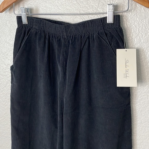 STUDIO WORKS Corduroy Pants | Black | Size 6 Petite - Picture 2 of 10